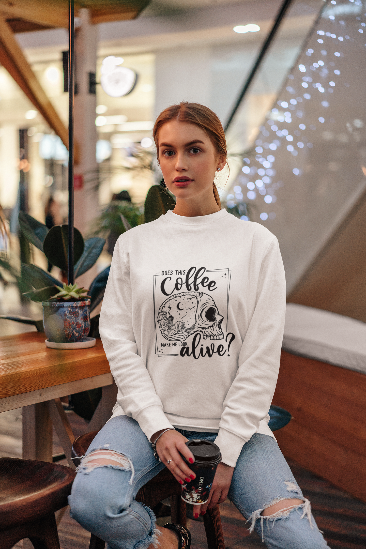 Does This Coffee Make Me Look Alive Tshirt/Sweatshirt!